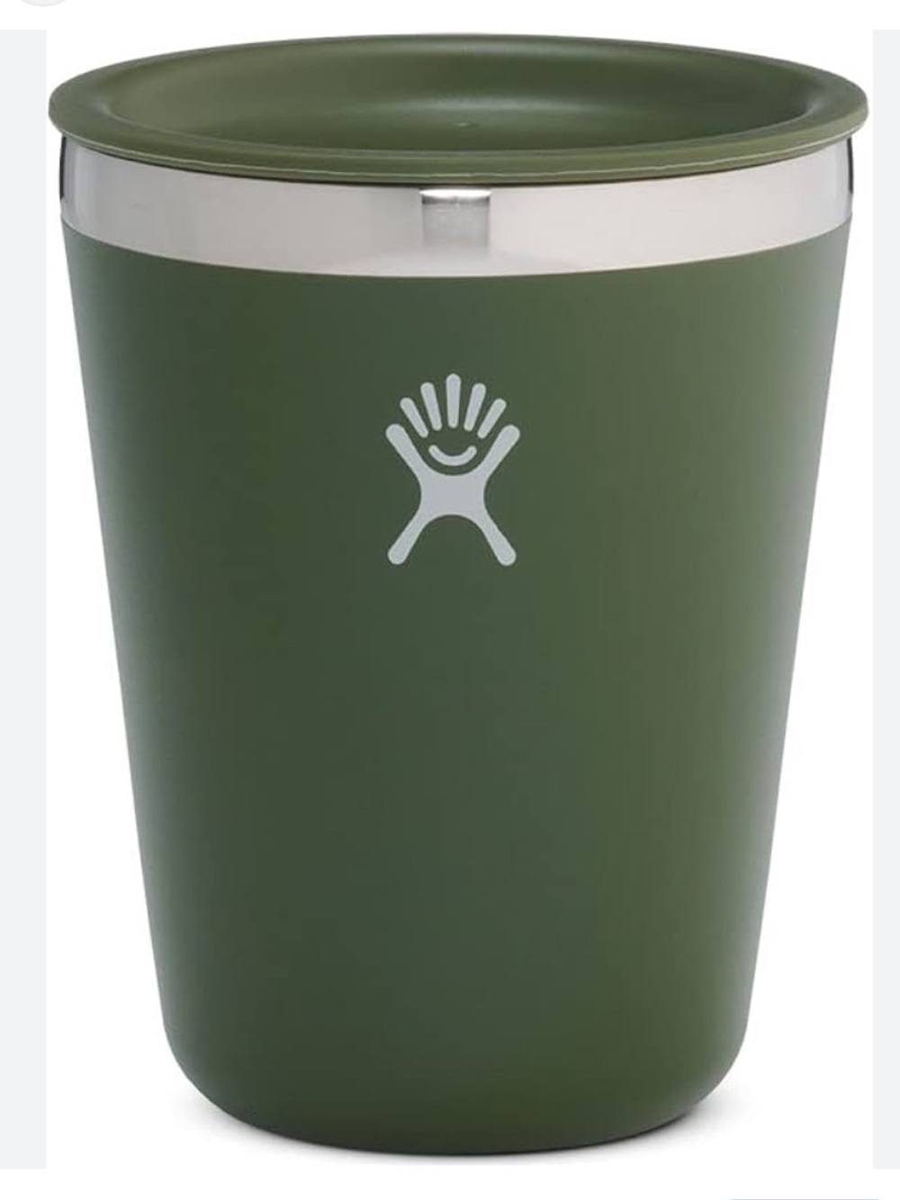 Hydro Flask 12  oz Tumbler with Silver Rim in olive